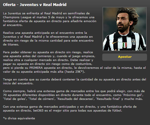 Paulabets's tweet photo. 💥Promoción BET365💥
▶️ #Juventus - #RealMadrid
+12.50€ Sin riesgo
💰✅💰✅💰✅💰
#Freepicks #Frebets #Freetips http://t.co/Dp3UJKhfK7