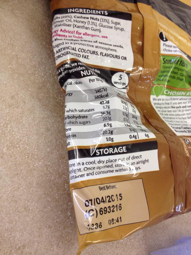 Canonae1uk's tweet photo. @asda just bought honey roasted peanuts and cashews from asda old Kent road but they are out of date and stale :( http://t.co/gchHQCOeSr