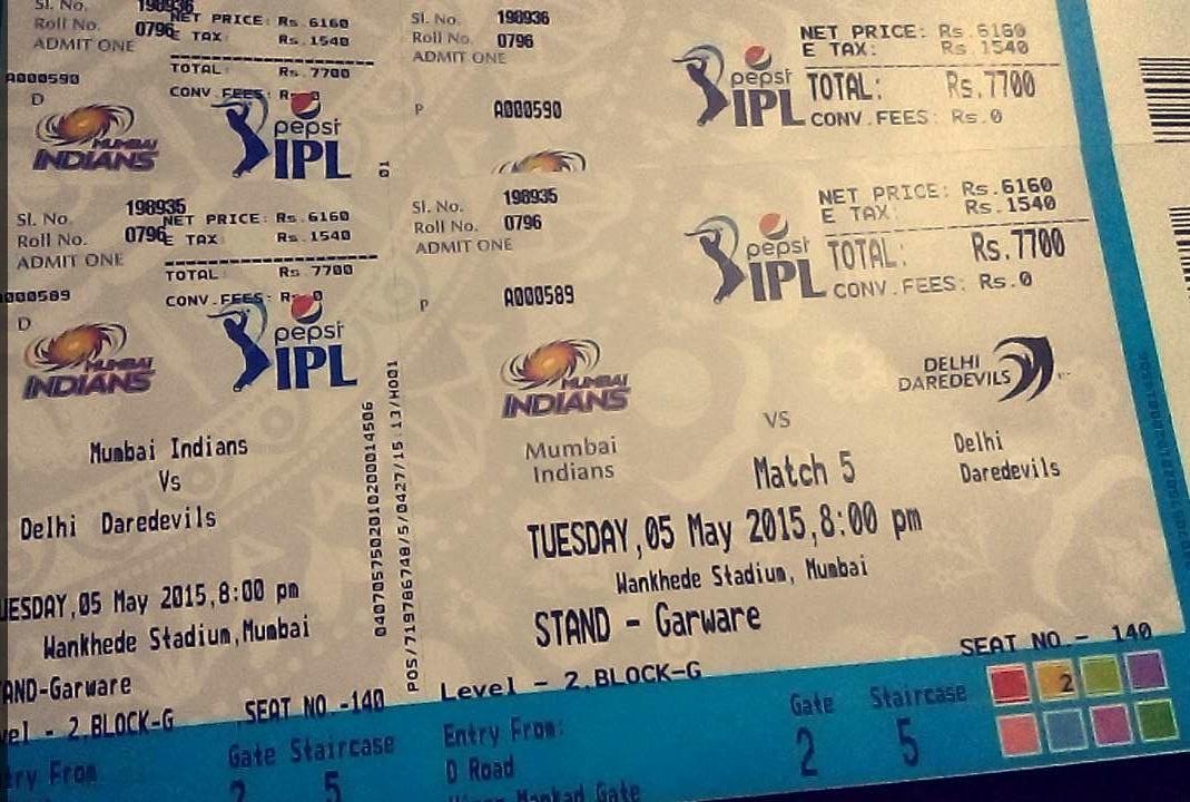 shriyzz's tweet photo. Wankhede calling!!!! Thanks a lot @Paytm for VIP tickets !! 😃 #MIPlayer http://t.co/QVuFD3MrKy