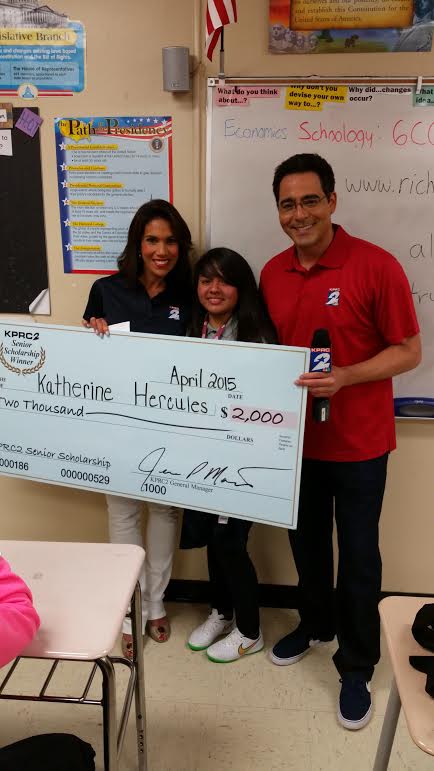 RachelMcN12News's tweet photo. #KPRCScholarship winner Katherine Hercules was so emotional! Congrats #SharpstownHigh @HoustonISD @KPRC2 @conflenti http://t.co/weVBFs6Fe7