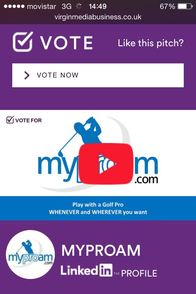 myproam's tweet photo. Tic toc! Golfers of the World. Only 2h left to vote for Myproam at #pitchtorich  thanks! http://t.co/25LutvkEVF #VOOM http://t.co/4bdZ2twCYe