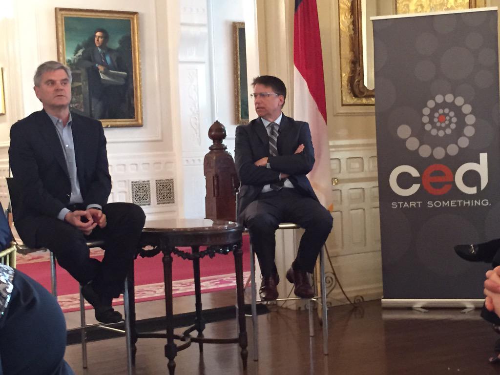 Thanks to Gov McCory and Steve Case for hosting a breakfast with CED this am Good news for region