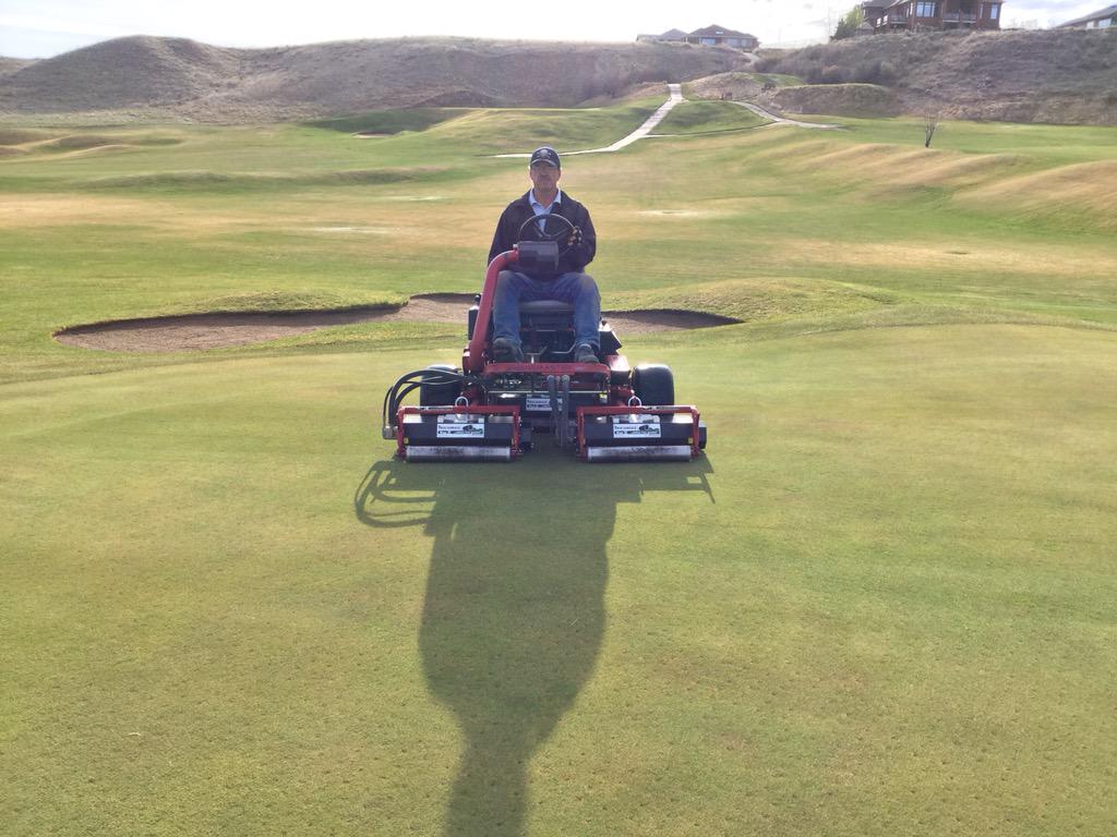 Actually, here's our new <a href="/TrueSurface/">True-Surface</a> vibratory greens rollers at work