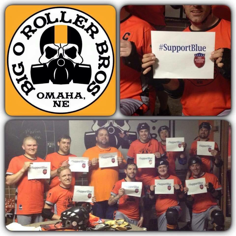 BigORollerBros's tweet photo. The Bros supporting Blue. Thank you for your service to our community! #supportblue #rollerderby http://t.co/Z3WhUUtu6H