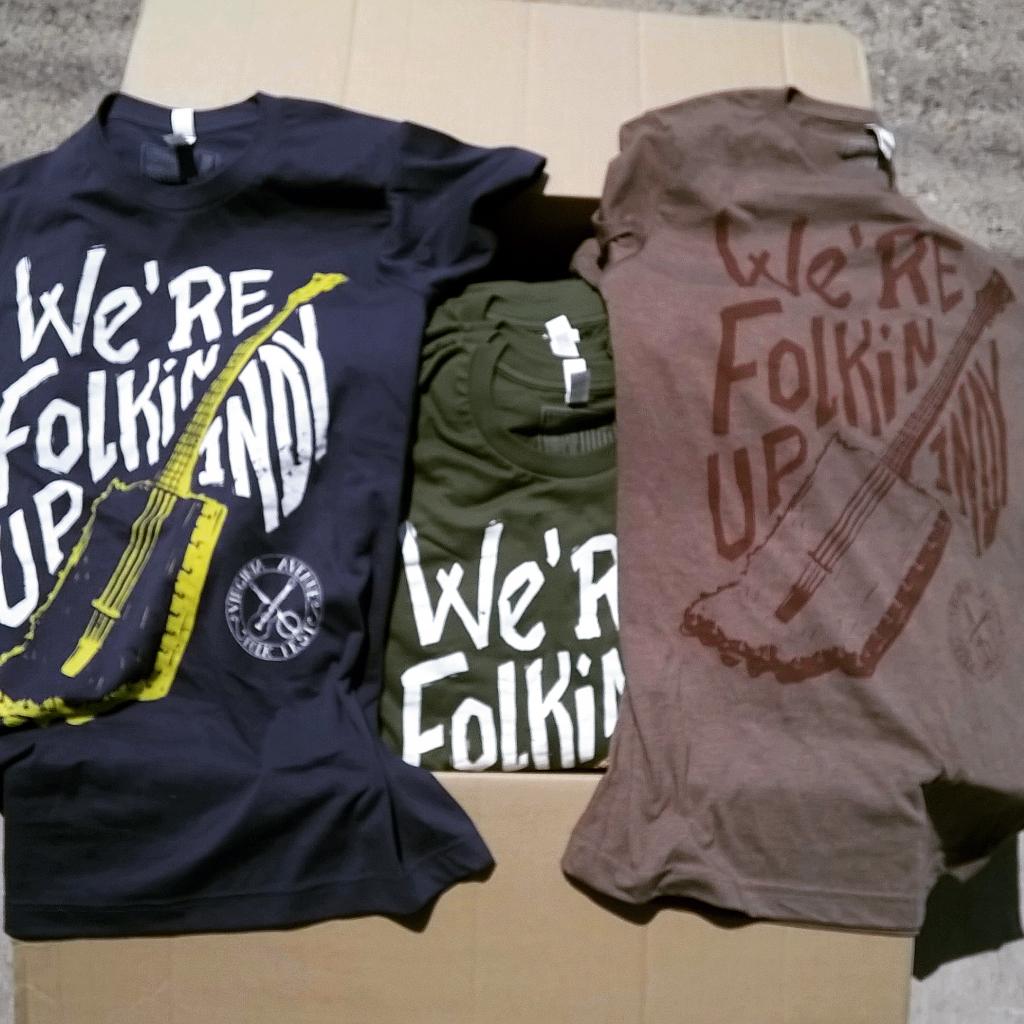 Batch of shirts in for the Folk Fest! $25 - proceeds go to Trusted Mentors. Buy one today, or May 9th #FolkinUpIndy