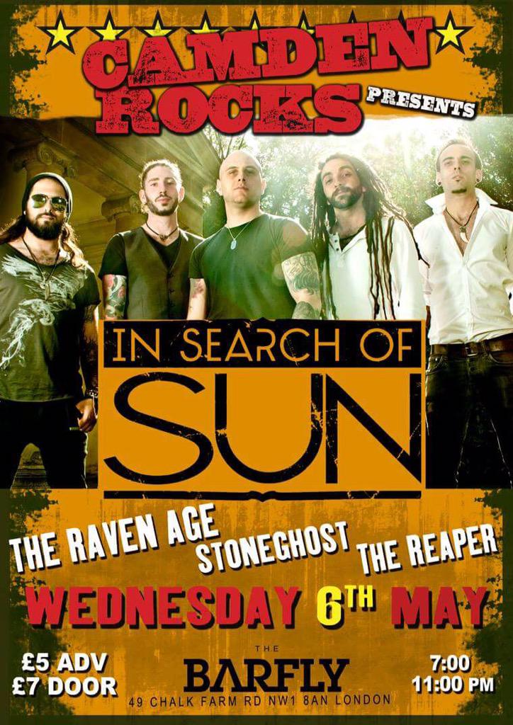 Tmrw night @TheBarflyHQ w/@Search_sun <a href="/TheReaperRocks/">The Reaper</a> <a href="/theravenage/">The Raven Age</a> for <a href="/CamdenRocksFest/">Camden Rocks Fest</a> BRING IT ON