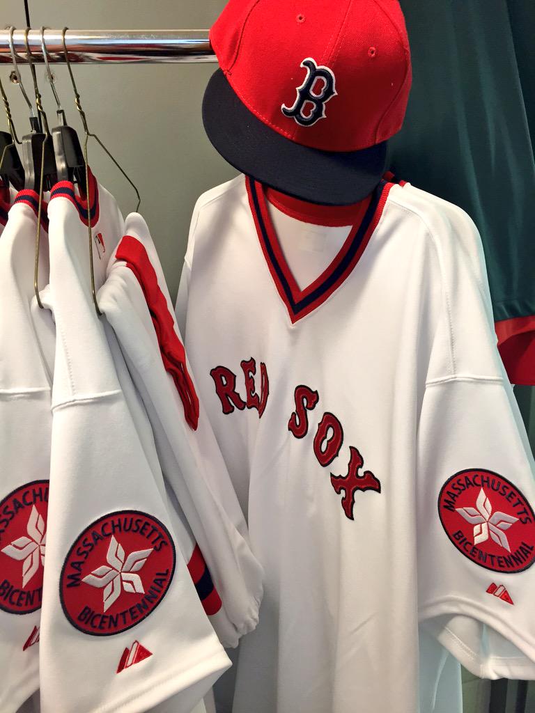Red Sox on X: 1975 throwbacks are lined up in the Clubhouse. Get