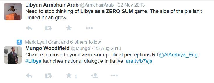 mazighie's tweet photo. 1-Tweeps I did't dig into your accounts, just searched using ( Zero-Sum, #Libya). Are we trapped into this #Zero_Sum? http://t.co/JBfgfuhTww