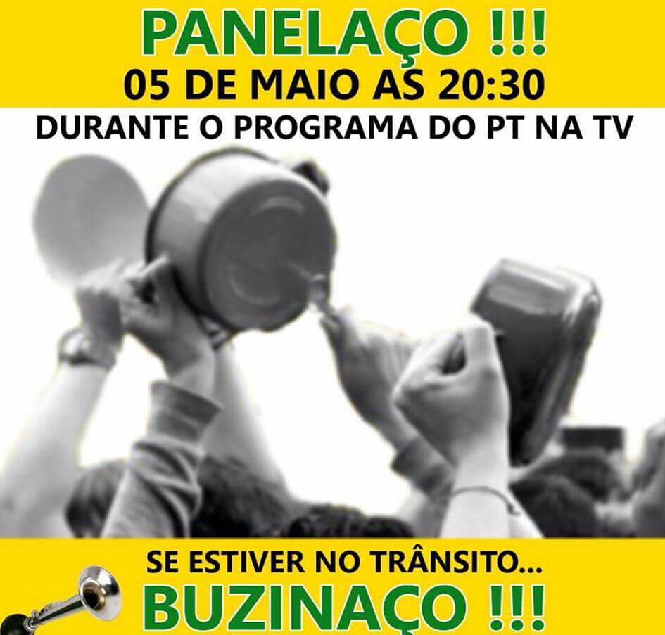 psdb_'s tweet photo. Hoje tem PANELAÇO? Tem sim senhor! PANELAÇO e Buzinasso contra o PT! Compartilhe/retuite #RT http://t.co/wUSHFIrHVL