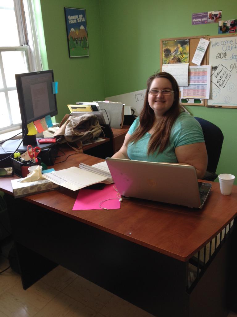 STU_SU's tweet photo. Check out your VP Student Life @BriitheBanana at her second official day in the office!! #workinghard #stusu http://t.co/YyGRbHwYbc