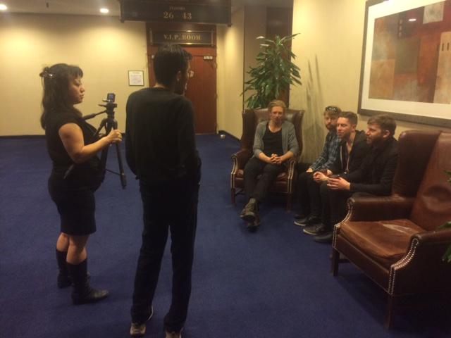 departurefest's tweet photo. #Dublin's @Acrobatband hang out with @examinercom! See them May 7th at @TheRivoliTO  for @MusicFrmIreland's showcase. http://t.co/92mqxnQY8h