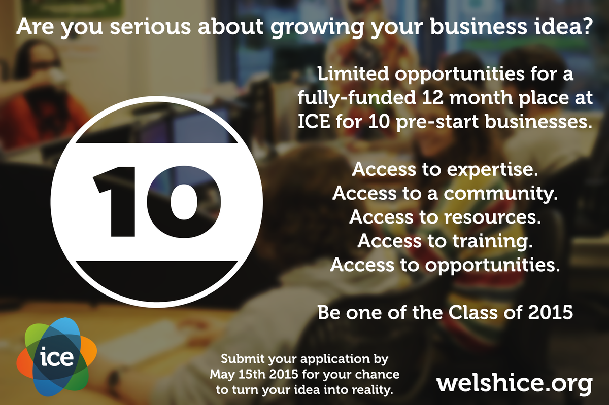 Welsh_ICE's tweet photo. 10 fully #funded spaces at Welsh ICE for 10 lucky #entrepreneurs. Apply here! http://t.co/wx4fLm3oIe http://t.co/jENtTgGRlg