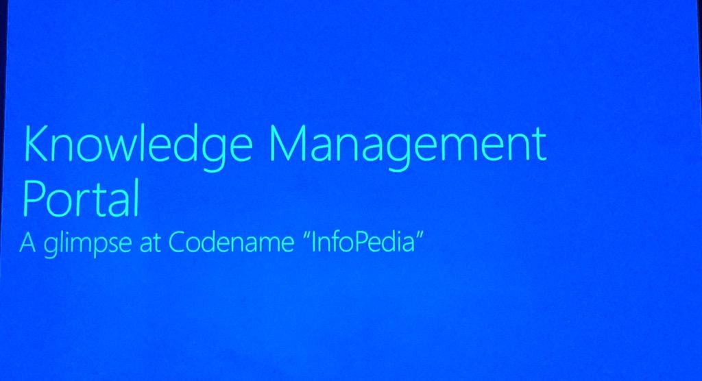 O365Updates's tweet photo. #office365 #msignite infopedia based on dept. groups and articles to share information http://t.co/enbV8uAs3Y