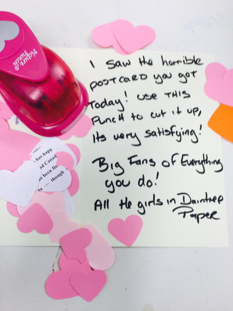 BrendanCourtney's tweet photo. Thank u @DaintreePaper I love my love heart hole punch for hate! It's cheered me right up ! ❤️❤️❤️❤️❤️❤️❤️❤️❤️❤️❤️❤️ http://t.co/MaFKucVc3J