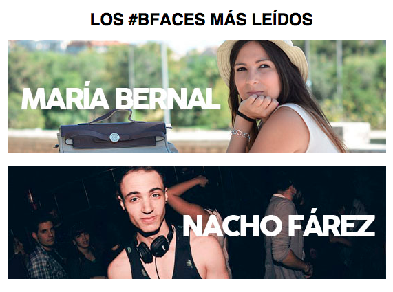juanmidiez's tweet photo. Eh! Que dice el #BFaceReview de @BFaceMag que @Bogeymaann y @MariaBernalT son los #BFaces más leídos del mes pasado! http://t.co/OHLIe4iLpR