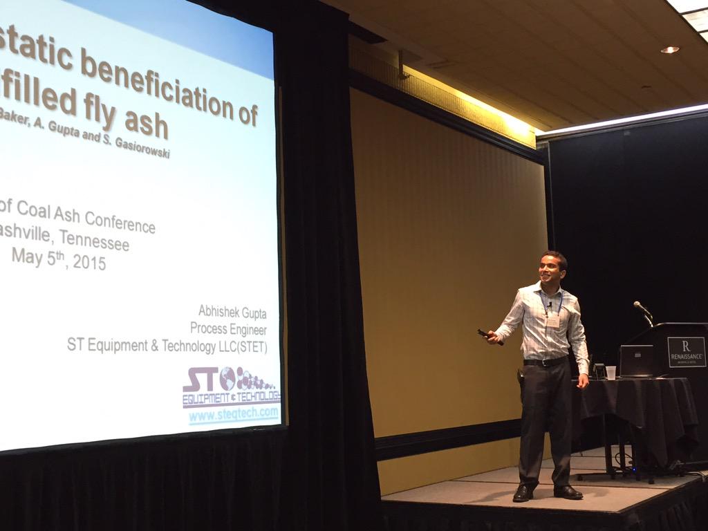 Abhishek Gupta on Triboelectrostatic Beneficiation of Landfilled Fly Ash @WOCA2015 <a href="/TitanAmerica/">Titan America</a>