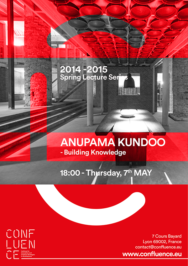 Confluence_Arch's tweet photo. Come to our next lecture « Building Knowledge » from Anupama Kundoo, Thursday 7th April at 18h, 7 Cours Bayard, Lyon http://t.co/SrJnk8Fns8