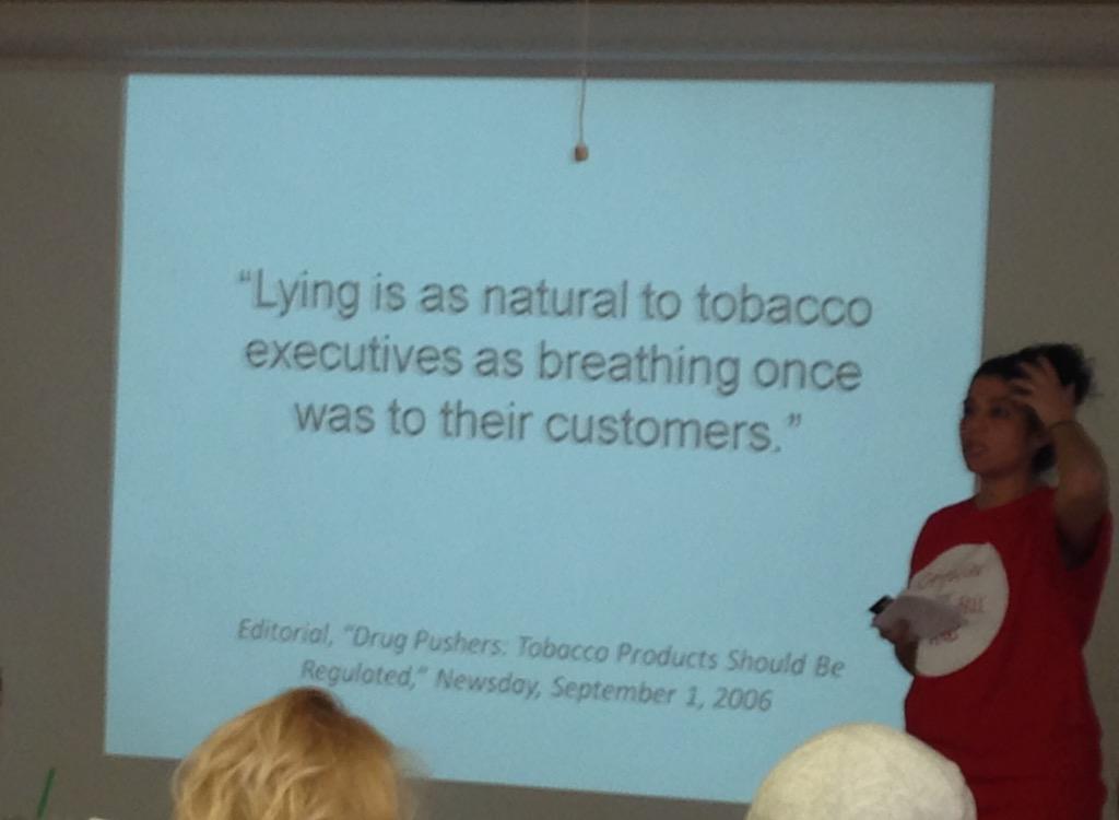 RealityCheckNYS's tweet photo. "Lying is as natural to tobacco executives as breathing once was to their customers." #StopMarlboro http://t.co/AQaVJEQedY