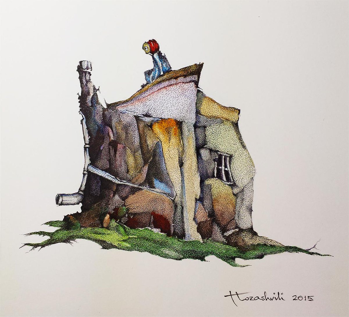 artintime's tweet photo. And now she is on the roof! (must be someting inside that chimney) http://t.co/NWBGl8YvBB
