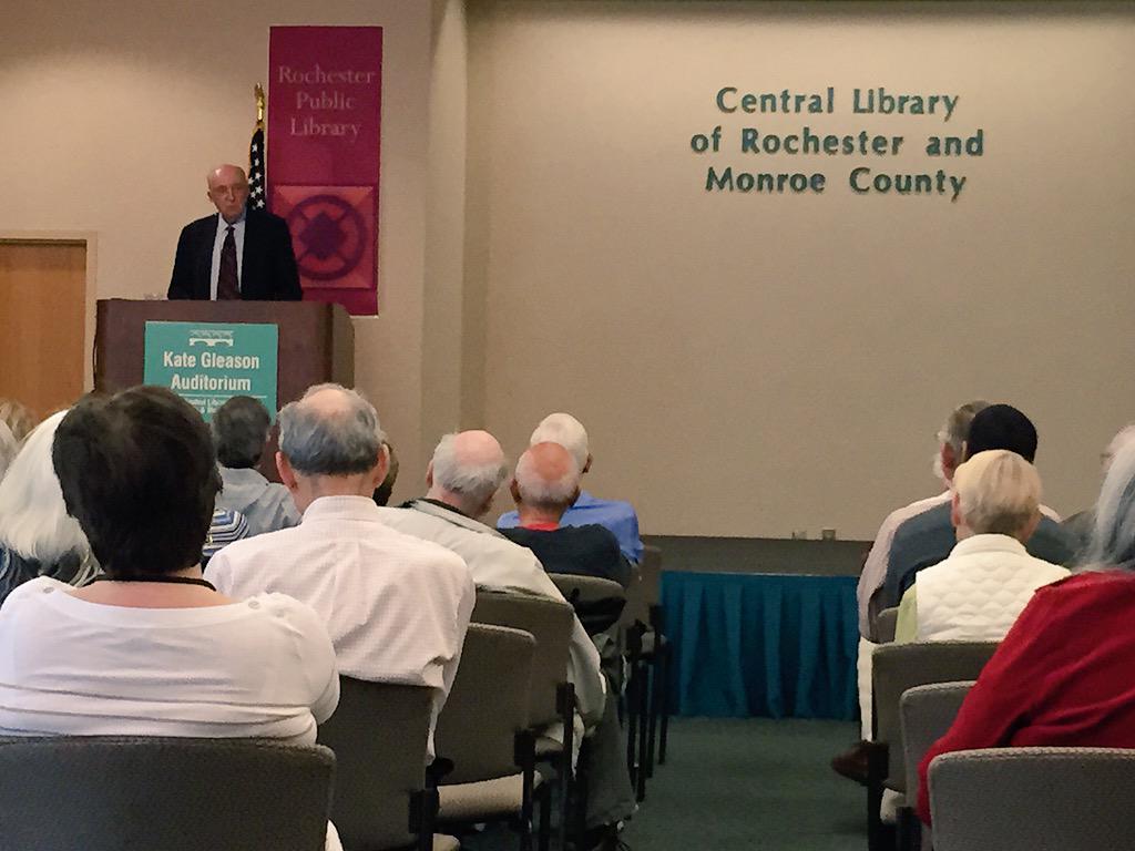 RocCityFFRPL's tweet photo. BSI right now @ Central Library: Richard Ford's 'Let Me Be Frank with You' by retired D&amp;C Sr. Editor Jim Memmott! http://t.co/9tv1vJlkQG