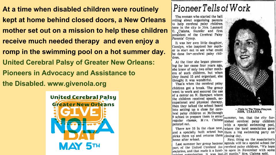 Out of the Dark Ages of #Disability; into the light. A #NewOrleans miracle worker. 
#GiveNOLA givenola.org/#npo/united-ce…