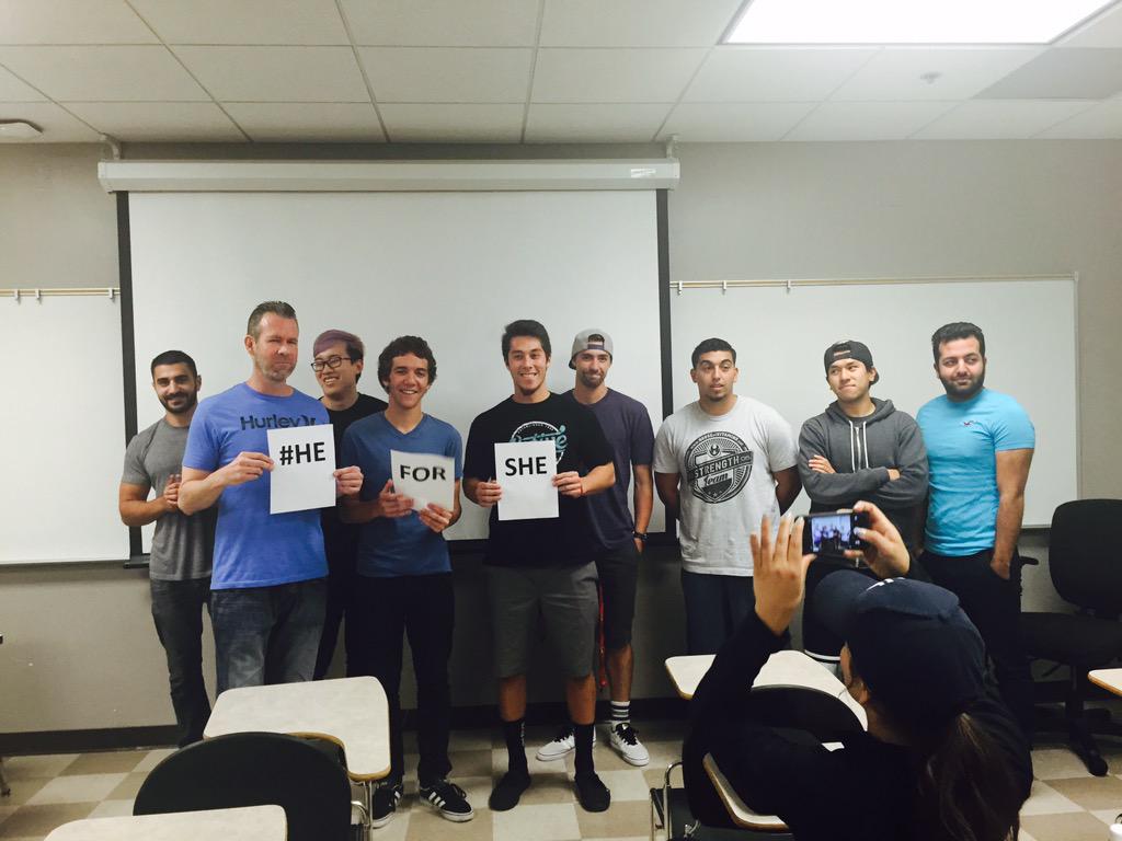 Jessangulo88's tweet photo. The California State University Northridge guys for #HeForShe http://t.co/olG8s1X7sj