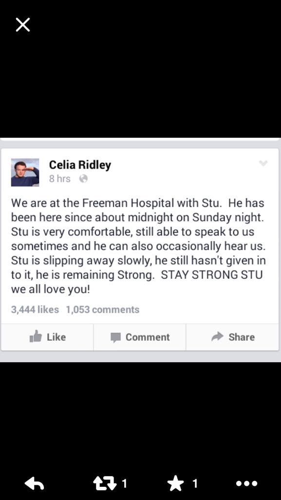 emmamemaclark's tweet photo. Please could everyone retweet to show support to stu... #blu4stu http://t.co/RbyFwyg1Tz