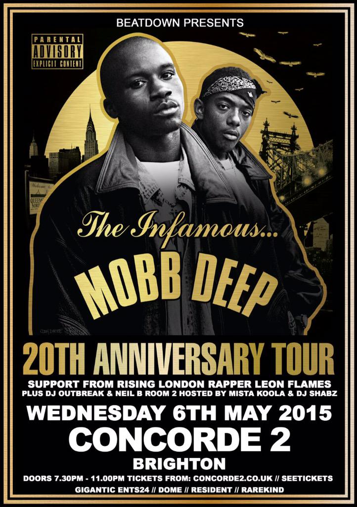 mistakoola's tweet photo. Catch me and @DJ_Shabz supporting the infamous @MobbDeep at Concorde2 in Brighton tomorrow night. #hiphop #concert http://t.co/fsljXQ8JJp