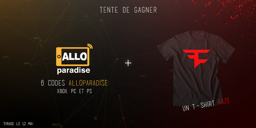 Tom_Cvl's tweet image. #Concours 
Gagne ton T-Shirt #FaZe &amp;amp; 6 codes AlloParadise!
#RT &amp;amp; #Follow @FaZe_Silver @AlloParadise pour participer !