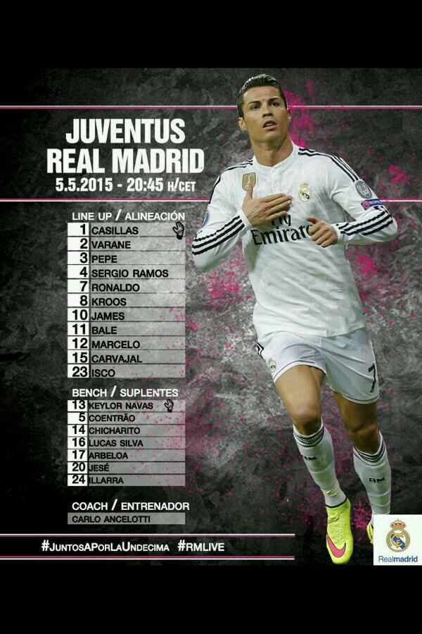 ISCO_FansIND's tweet photo. Lineup Real Madrid vs Juventus http://t.co/O4JvlMONds