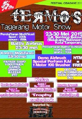 Yang ini masuk dalam rangkaian festival cisadane 
info :pin 5497E0DF 
0896-6512-5677 
Cc: <a href="/Otomaniacom/">Otomaniacom</a>