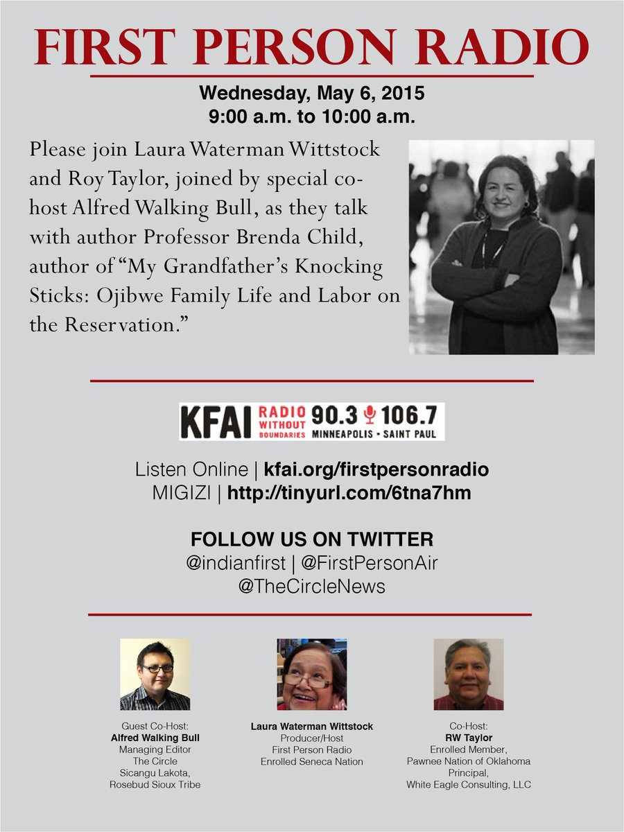 TheCircleNews's tweet photo. Join @FirstPersonAir tomorrow with Brenda Child, author of "My Grandfather's Knocking Sticks" http://t.co/foB0XcHa8G http://t.co/49zfVGc6X6