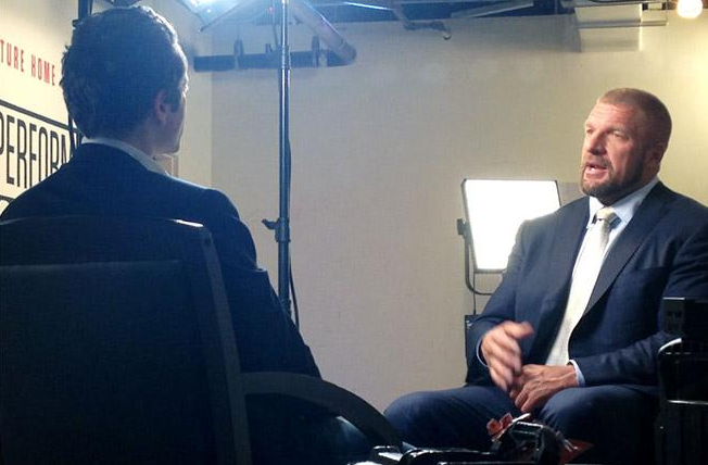 WWE's tweet photo. Go behind-the-scenes of @ESPN's @E60 on @WWENXT with these exclusive photos: http://t.co/09JXIzOppw #BehindTheCurtain http://t.co/gx5P50vybJ