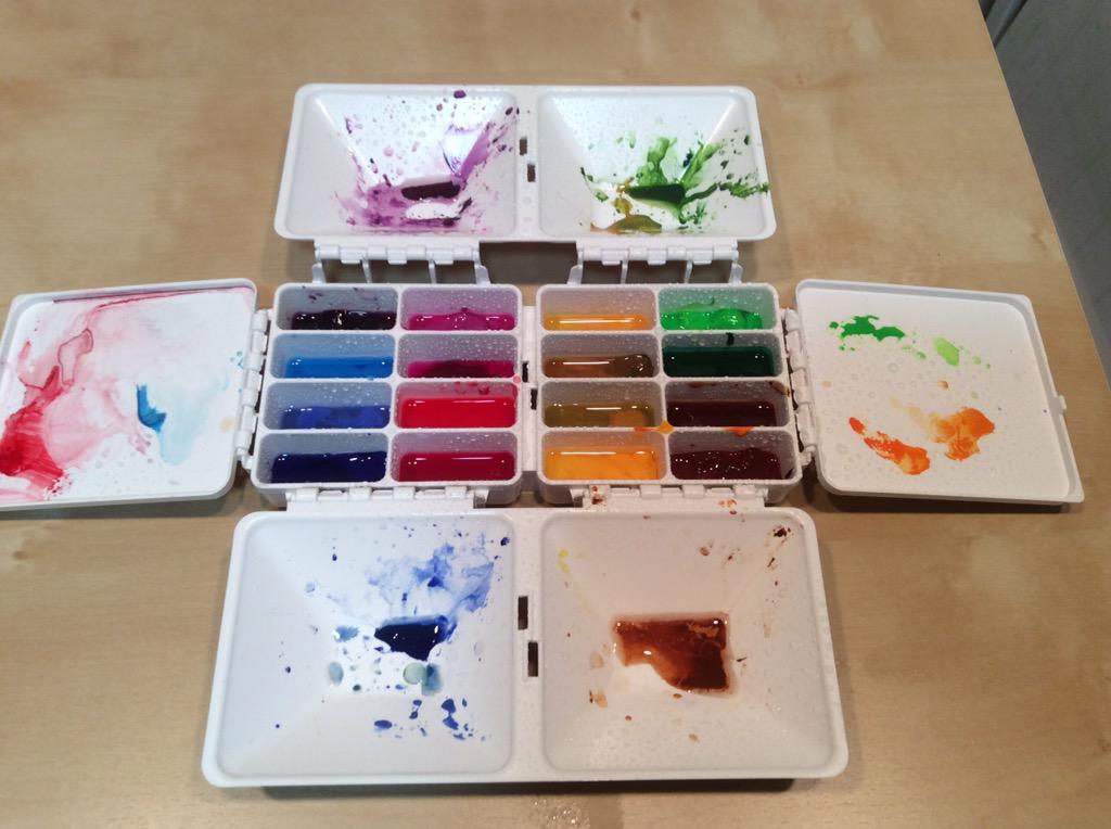 monahoule's tweet photo. I'm really loving my new @ShysArt #watercolor palette! Deep wells, perfect size. http://t.co/Im3nJFPQzo