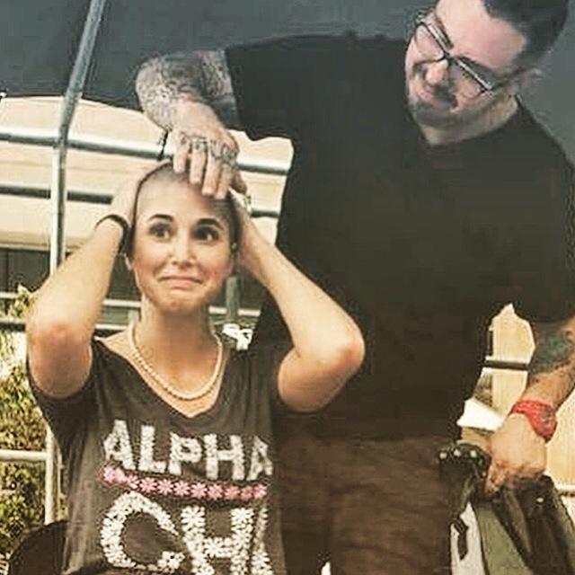 RTFCharity's tweet photo. True locks of love! @AXOBetaOmicron's  raising money for childhood #cancer research! #AXOunm http://t.co/P4gMOVWV8P