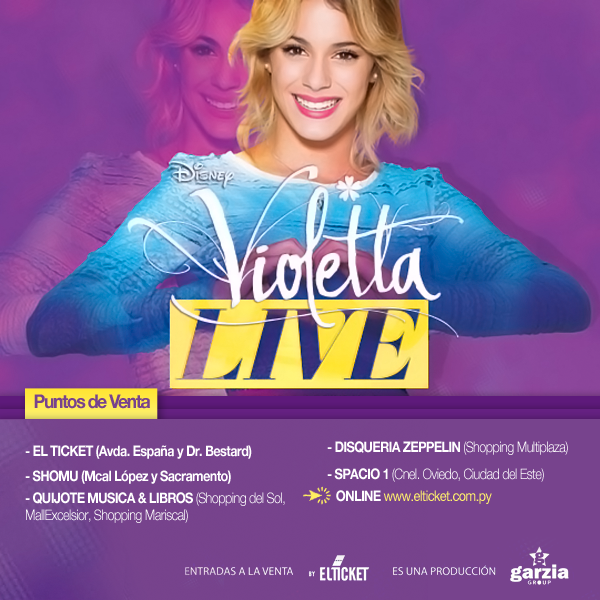ticketshowpy's tweet photo. Te recordamos los puntos de ventas habilitados para el show de ESTA NOCHE! #ViolettaLive http://t.co/GmZXizhbPf