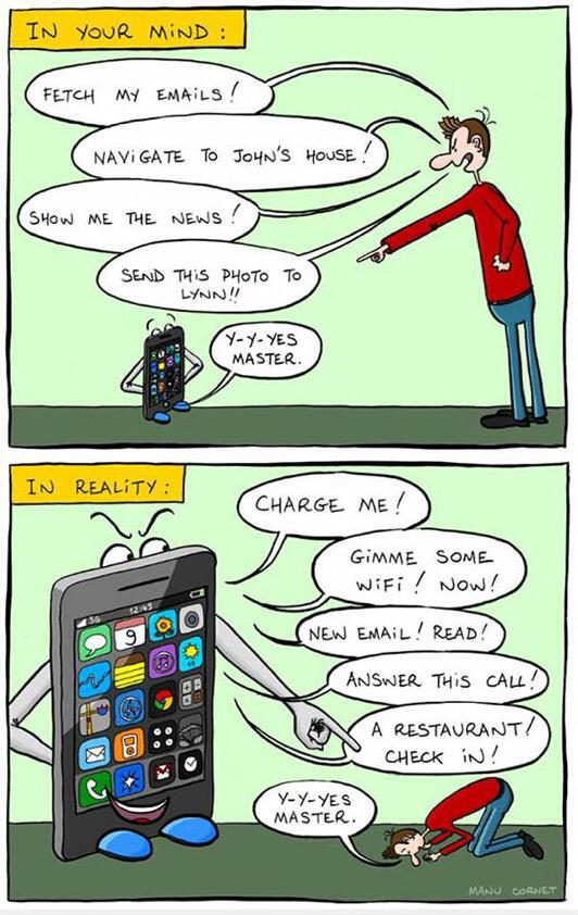 TheMindBlowing's tweet photo. Don't allow your smartphone to control your life: http://t.co/Sd1q3mMihc