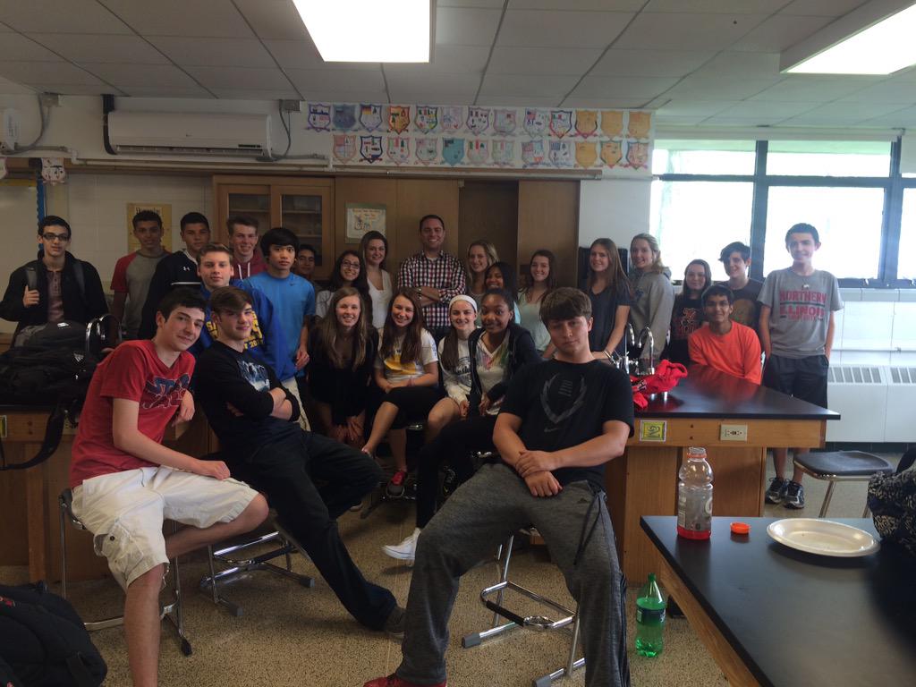 mroz_ewa's tweet photo. Celebrating Mr. Dawson's last day of student teaching. We will miss you. http://t.co/khOYQCjpSc