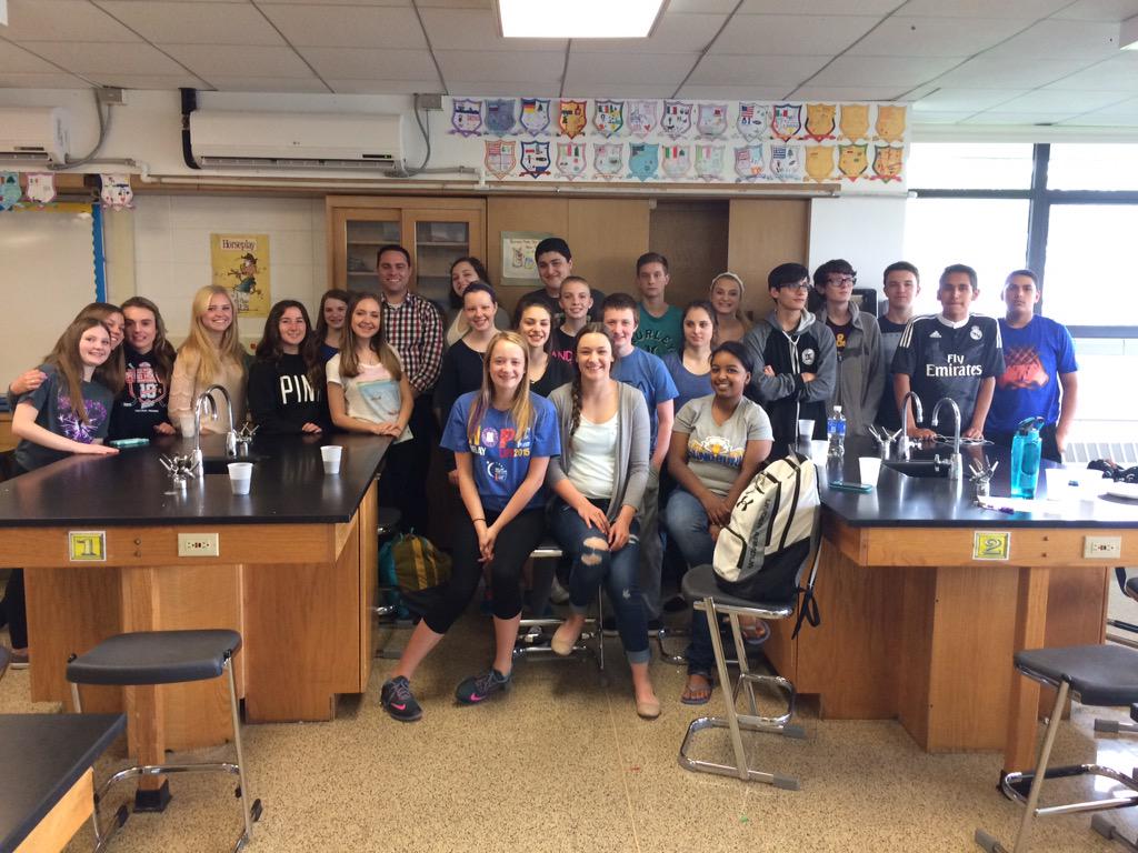 mroz_ewa's tweet photo. Celebrating Mr. Dawson's last day of student teaching. We will miss you. http://t.co/khOYQCjpSc