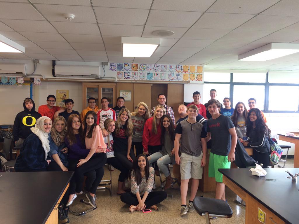 mroz_ewa's tweet photo. Celebrating Mr. Dawson's last day of student teaching. We will miss you. http://t.co/khOYQCjpSc