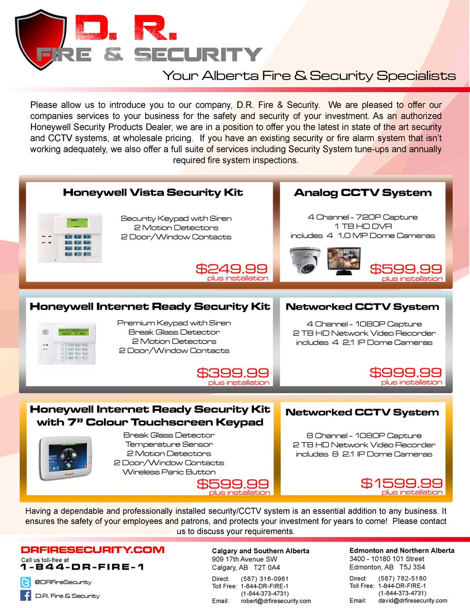 DRFireSecurity's tweet image. Great deals to keep you safe Alberta! #AlbertaSafe