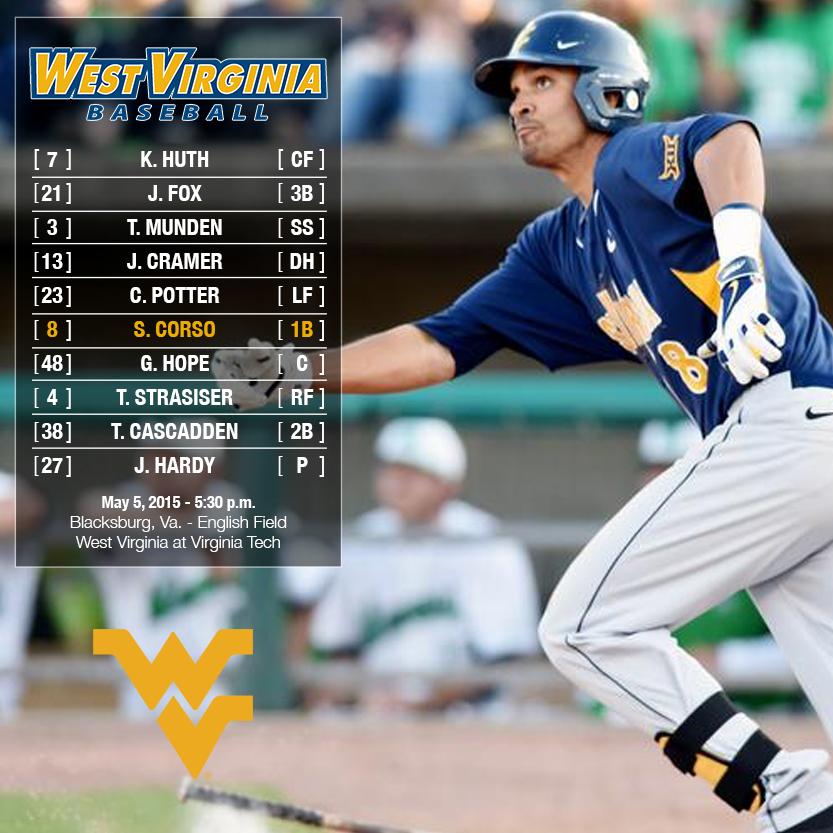 WVU Baseball on Twitter "Tonight’s starting lineup at Virginia Tech