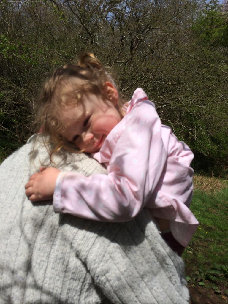 SaraRamsden's tweet image. Pretending to be asleep so grandad would carry her #notdaft #wartoncrag