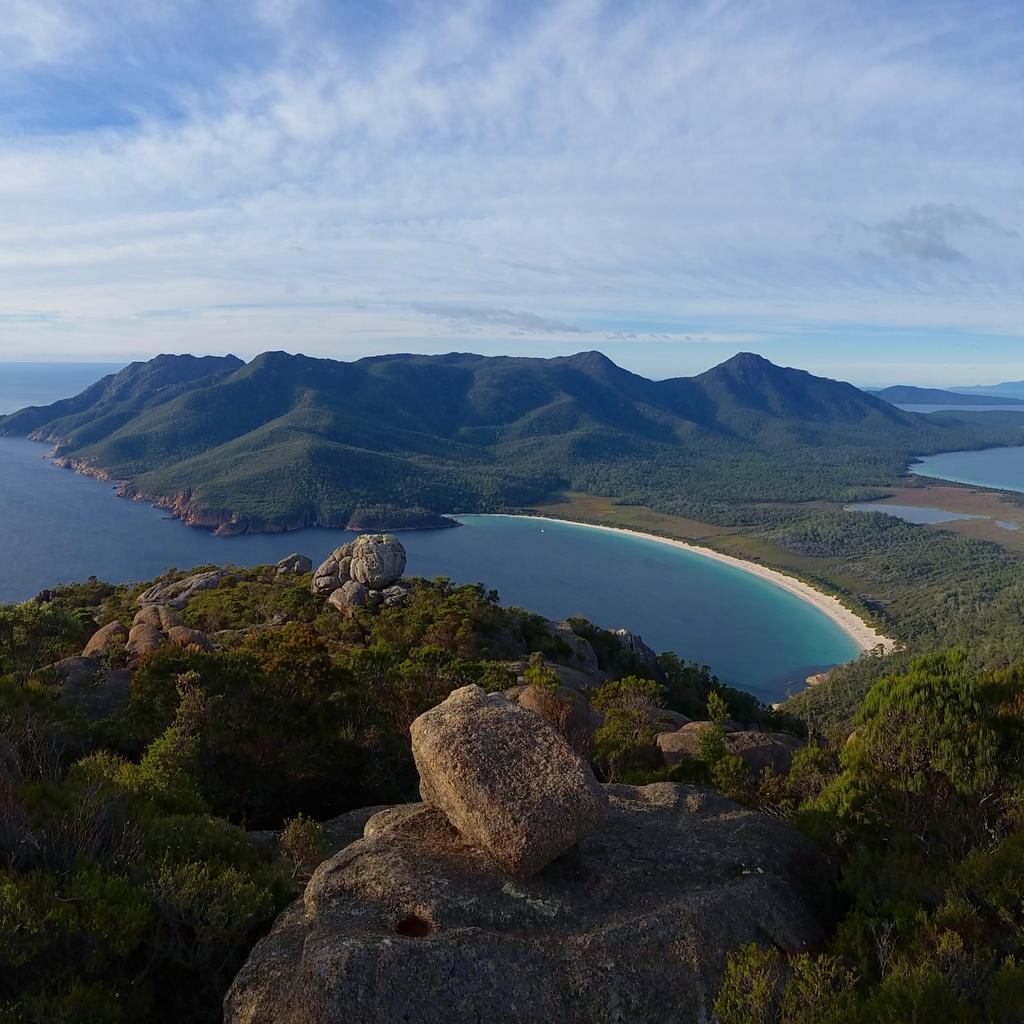 lonelyplanet's tweet photo. RT @Stoked4Saturday: Stunning wine glass bay from the lookout at Mt Amos in @tasmania #seeaustralia @Australia http://t.co/Uxj3h1mZPT
