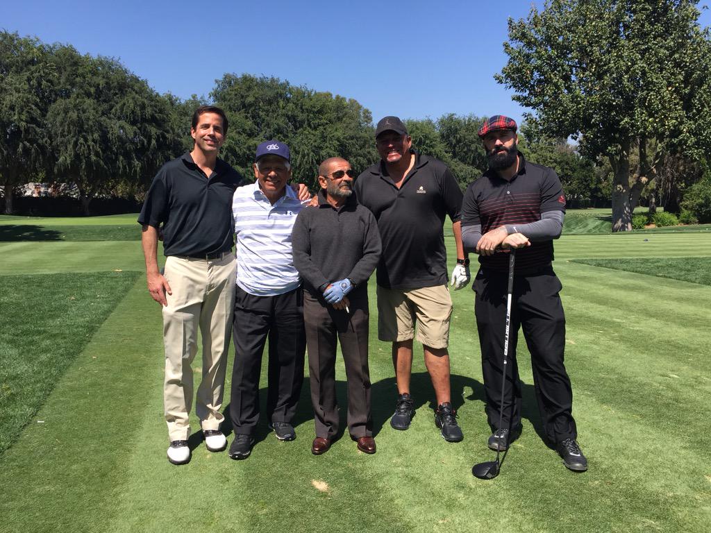 hammondent's tweet photo. George Lopez celebrity golf  played a dream round with legend Lee Trevino joe Pesci Brian wilson http://t.co/uZiUayFSzz