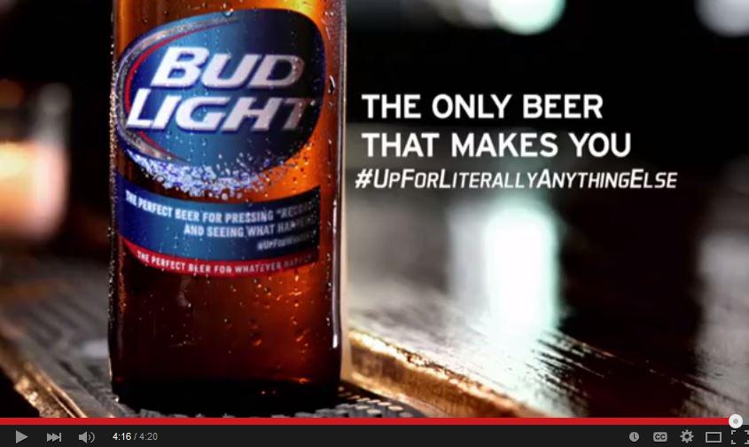 TheBeerGoddess's tweet photo. Bud Light skit @iamjohnoliver: It's like a liquid John Mayer song. http://t.co/CBecR2TIiM #UpForLiterallyAnythingElse http://t.co/mDtj0HFtdT