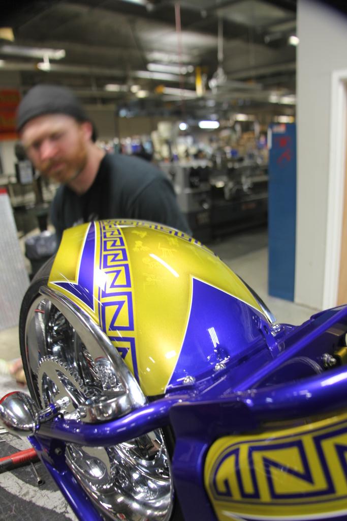 IncaKolaUSA's tweet photo. Final assembly ESNY Inca Kola Charity Chopper! Live@RFA 25 Denver #RFAfighting #OCCchoppers #AXSTV #Vetscount http://t.co/EyvVZ5Q6IH