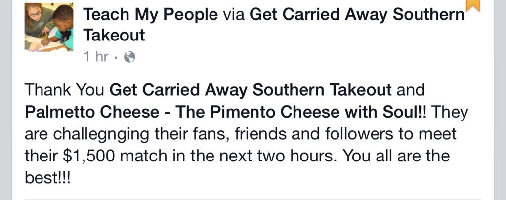 TeachMyPeoplePI's tweet photo. Thanks Get Carried Away and @palmettocheese for the great #LiftTheLowcountry Challenge! http://t.co/vhvashWtJ3