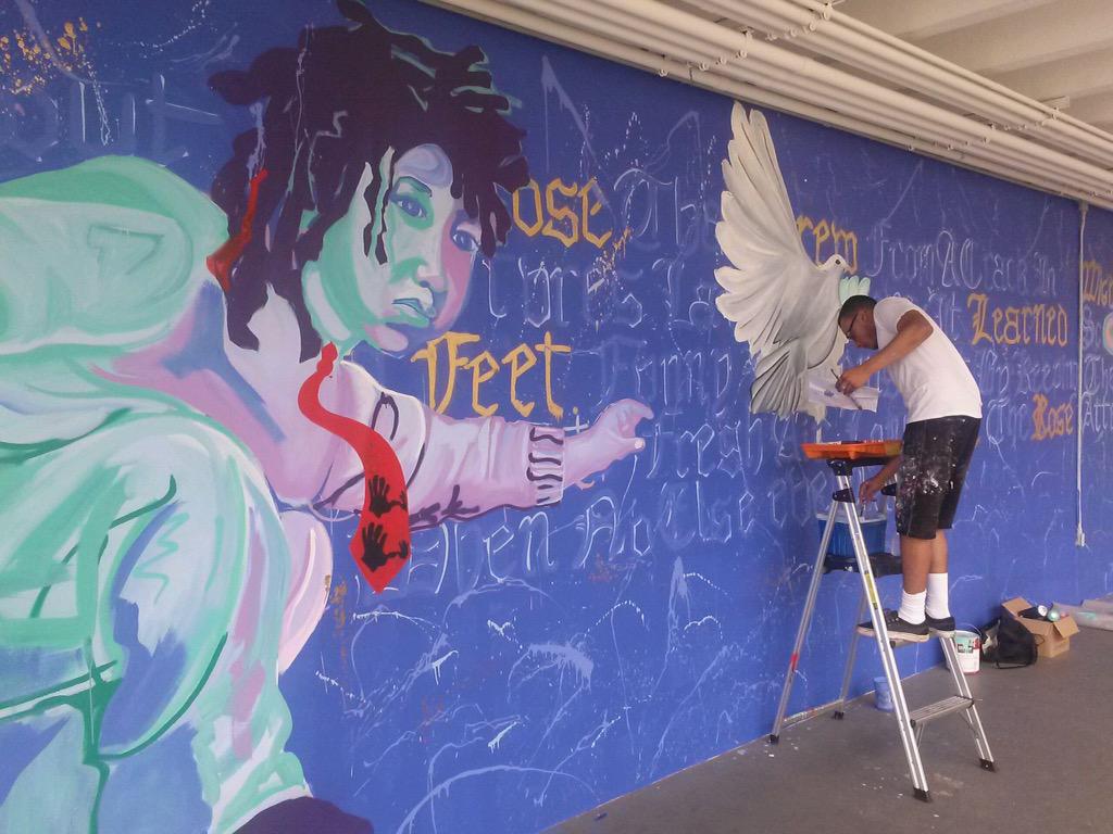 CYMIA_Falcons's tweet photo. Inspirational art at Brownsville, created by local artist. #makebetterhappen http://t.co/duWkf1Dyk8