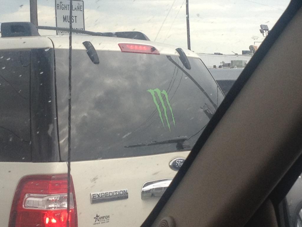 nolanrose14's tweet image. Monster sticker = #DOUCHEALERT
